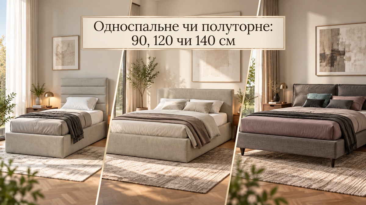Односпальне чи полуторне: 90, 120 чи 140 см