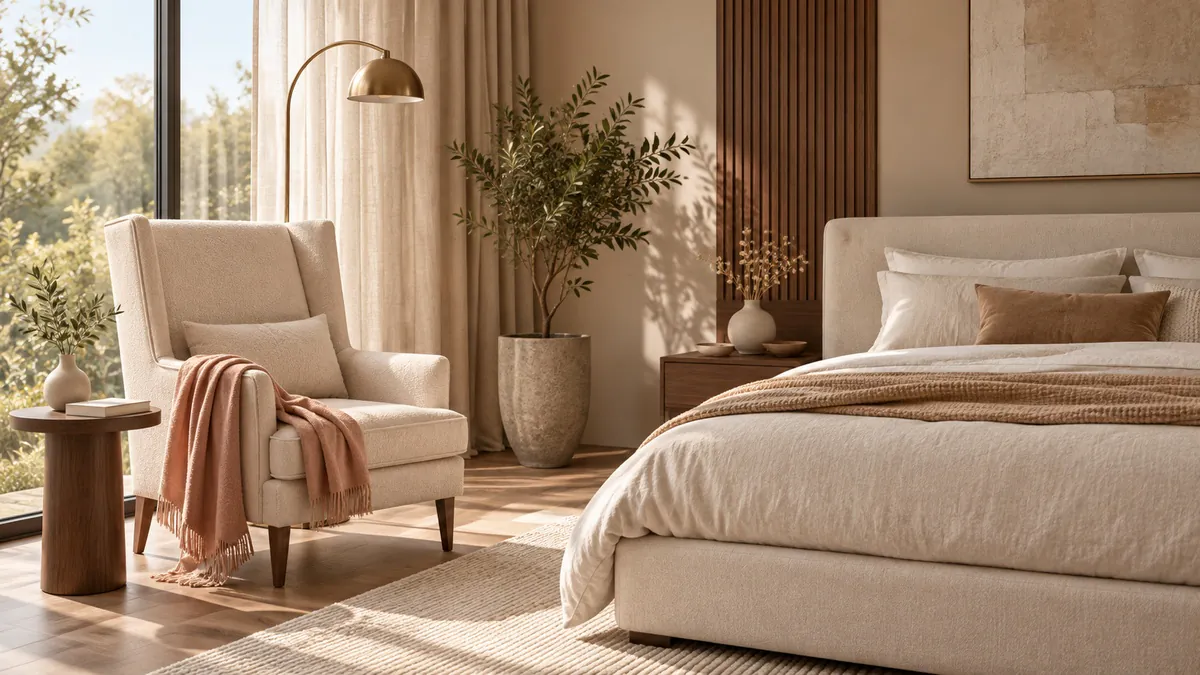 An armchair for the bedroom: where to put it and what size won't get in the way